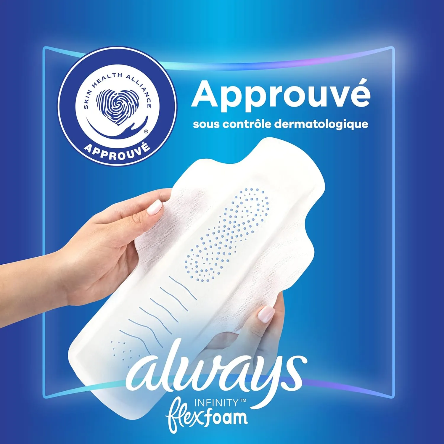 Always Infinity Feminine Pads for Women, Flexfoam Pads with Wings, Size 5, Extra Heavy Overnight Absorbency, Unscented, 66 Count (Packaging May Vary)