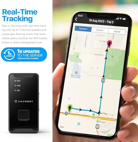 Amcrest GPS GL300 GPS Tracker for Vehicles (4G LTE) - Portable Mini Hidden Real-Time GPS Tracking Device for Vehicles, Cars, Kids, Pets, Assets, Text/Email/Push Alerts, Twin Magnet Weatherproof Case
