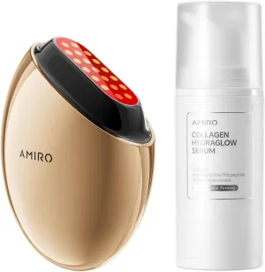 AMIRO S1 Skincare Facial Device Stamp Style Bundle with AMIRO Collagen HydraGlow Serum