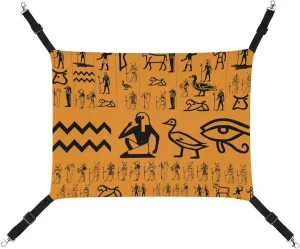 Ancient Egypt Clipart Cat Hanging Hammock Soft Breathable Pet Cage Dog Hammock with Adjustable Straps and Metal Hooks