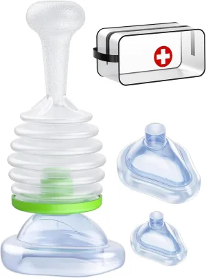 Anti Choking Device/Choking Rescue Device,Choking Device for Kids & Adults, Portable Suction Units Device,Home&Travel Kit,Choking Rescue Device for Kids & Adults with 3 Masks, Strong Suction Heimlich