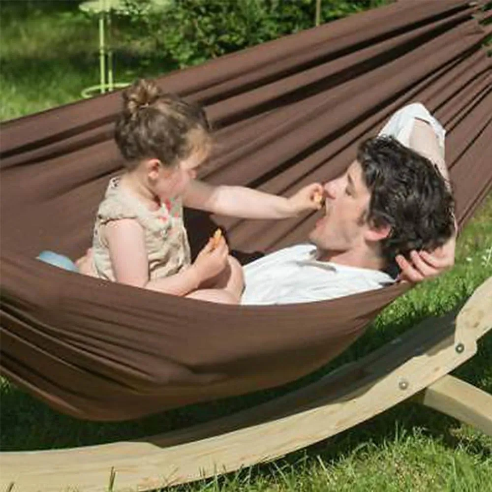 ANYOO Cotton Hammock Portable Camping Hammocks for Hanging Sturdy Garden Comfortable Fabric Hammock with Tree Straps Up to 660lbs with Travel Bag for Camping Outdoor/Indoor Patio Backyard