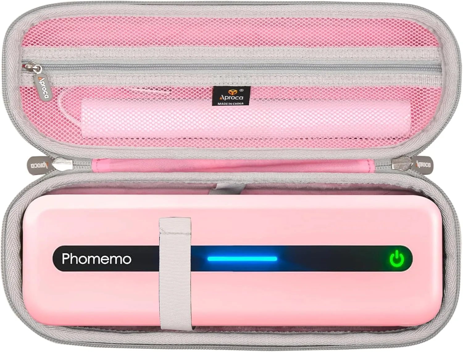 Aproca Pink Portable Hard Storage Case, for Phomemo M832 Portable Printers and A4 Thermal Roll Paper, samll, S1405-Phome