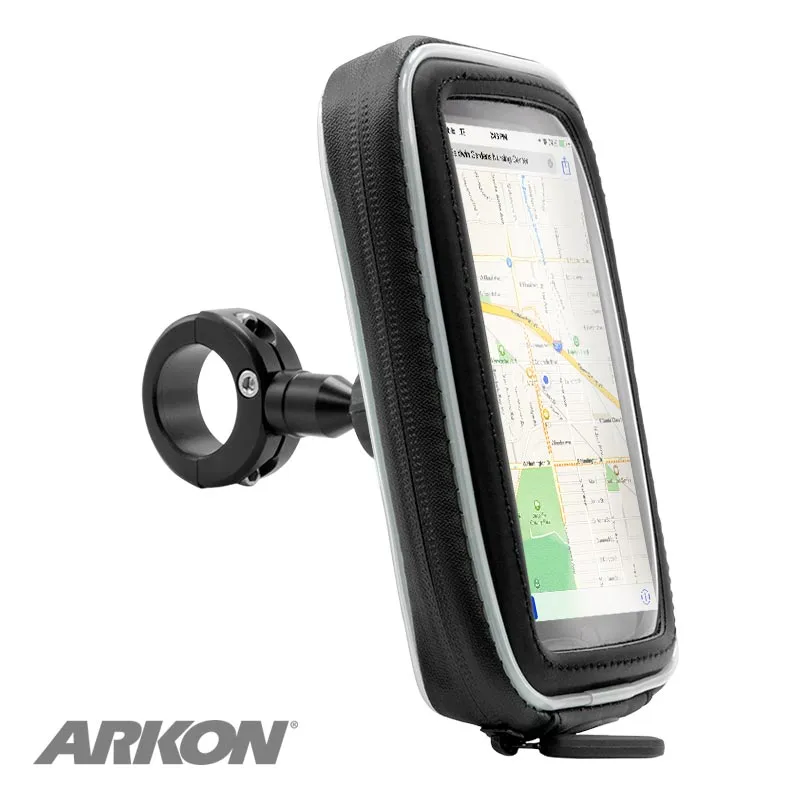 Arkon MC2B5WPCS BLACK Motorcycle Handlebar Mount with Water-Resistant Case (sku 36815)