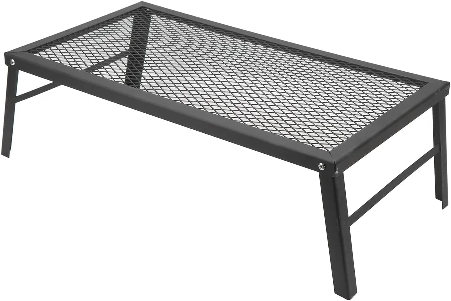 Asixxsix Folding Campfire Grill, Heavy Duty Portable Camping Grill Iron Grate Outdoor Camp Fire Cooking Racks for Over Fire Pit Barbecue Picnic Hiking Open Flame Cooking