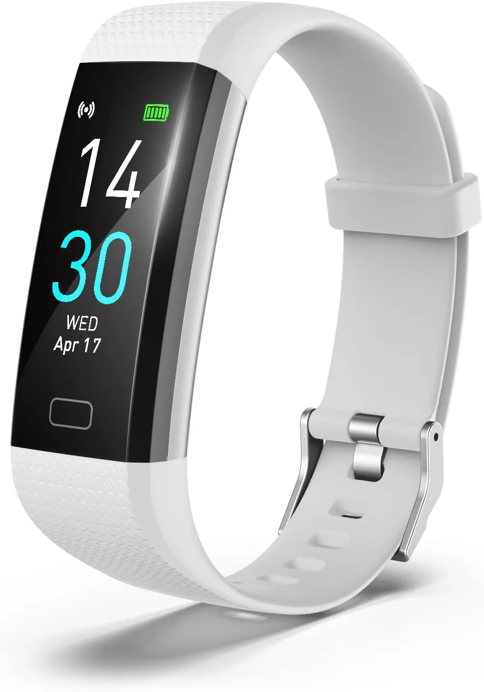 Atan Fitness Tracker with Heart Rate & Blood Oxygen Monitor – Smart Watch for Android & iOS, IP68 Waterproof, Sleep & Stress Tracking, Multi-Sport Mode, Step Counter, 7-Day Battery Life (White)