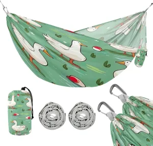 ATTX Cartoon Ducks Camping Hammock - Lightweight & Portable Hammocks, Heavy Duty 330lbs Capacity for Indoor, Hiking, Backpacking, Travel, Backyard, Beach#271