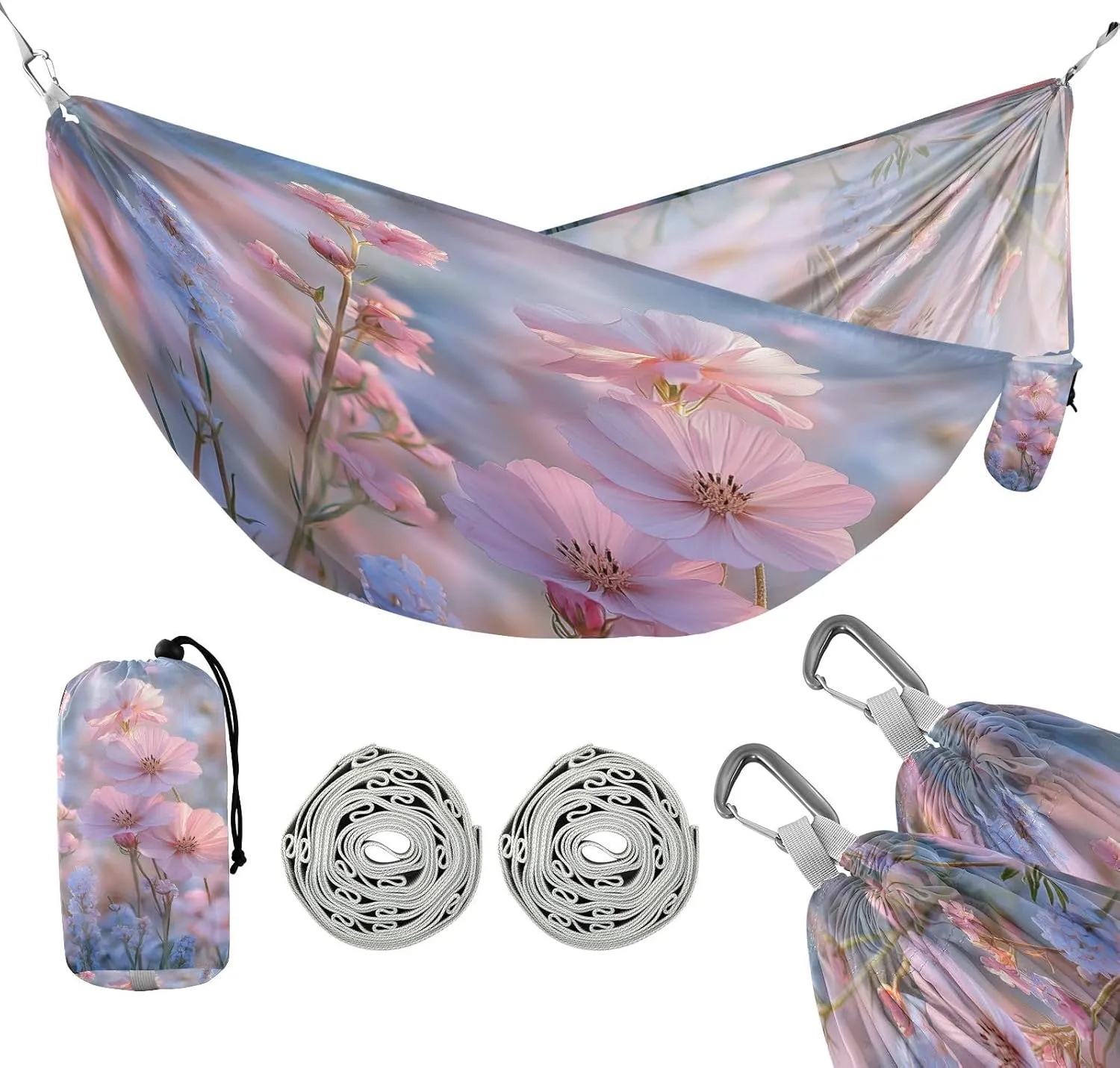 ATTX Floral Landscapes Camping Hammock - Lightweight & Portable Hammocks, Heavy Duty 330lbs Capacity for Indoor, Hiking, Backpacking, Travel, Backyard, Beach#18