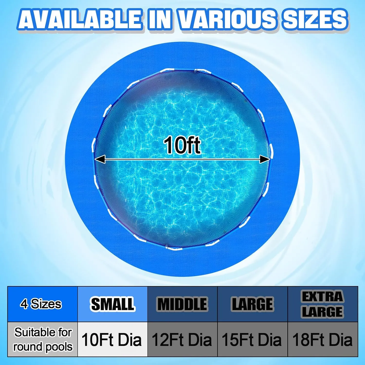 Aulock Anti-Tear Pool Pad for 10 Ft Round Above Ground Pools - Heavy-Duty Swimming Pool Mat Tarp to Prevent Punctures and Weed Barrier, Liner Bottom Protection