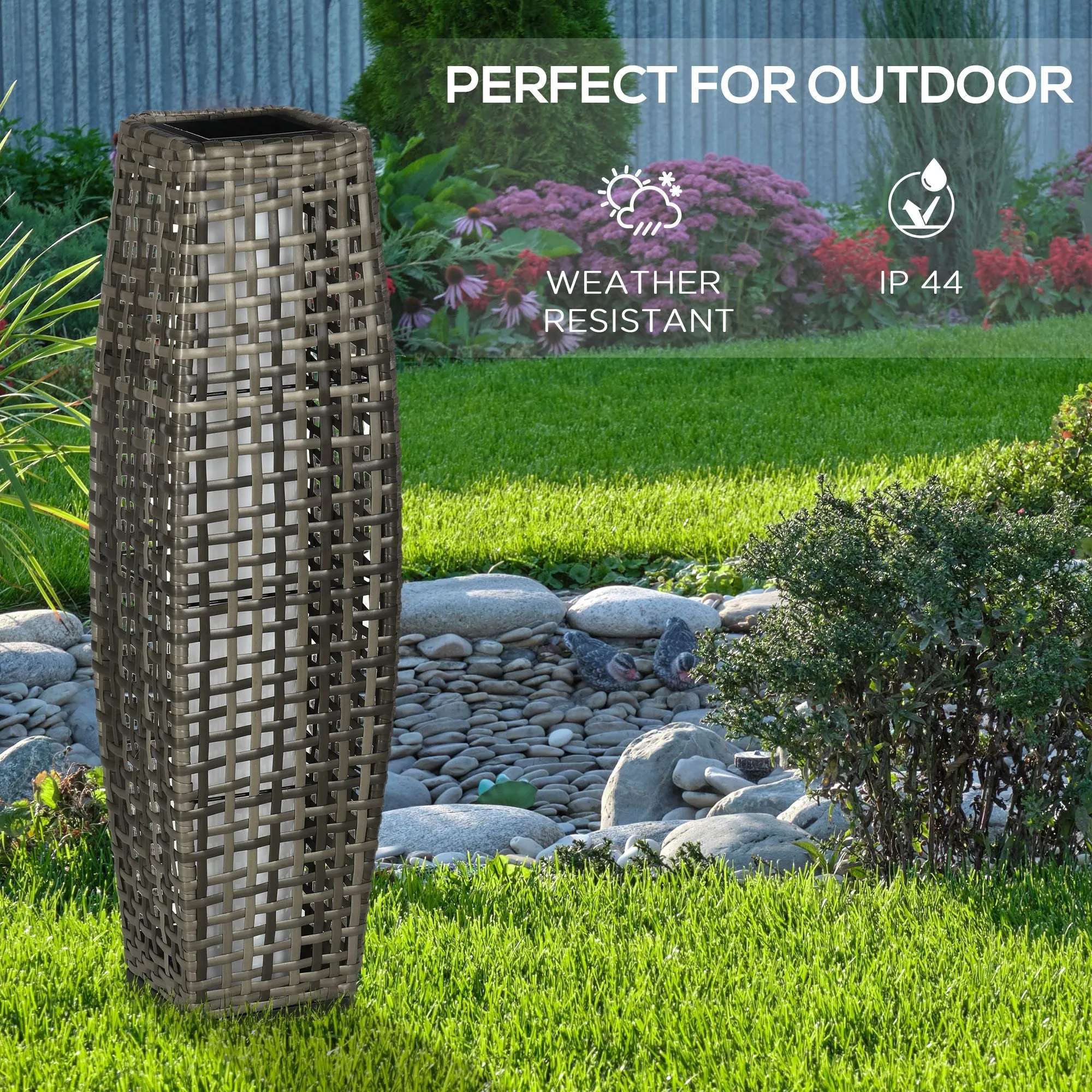 Auto-On/Off LED Solar Pathway Light for Garden, Lawn, Driveway & Porch, Gray