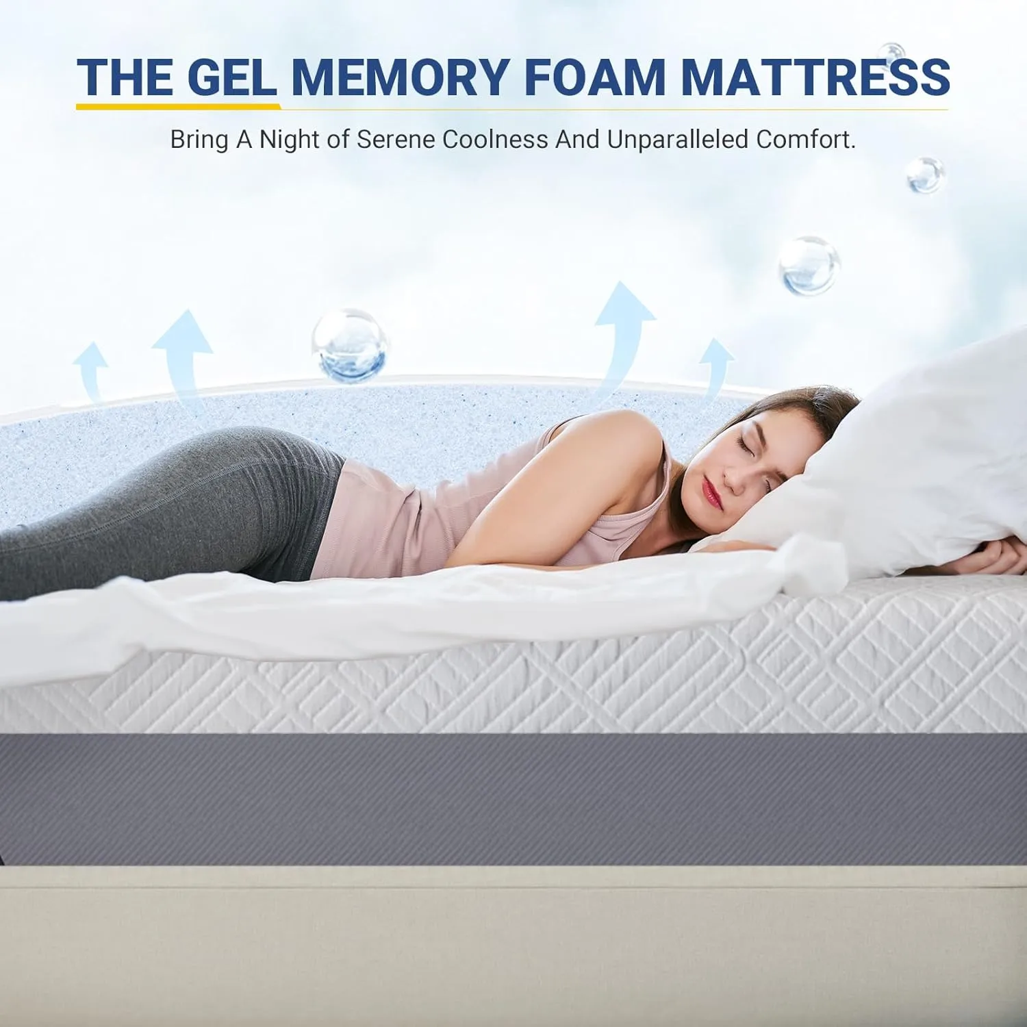 Avenco Queen Size Mattress, 12 Inch Gel Memory Foam Mattress Queen for Fresh Sleep & Pressure Relief, Medium Firm Mattress with Motion Isolation, Mattress in a Box