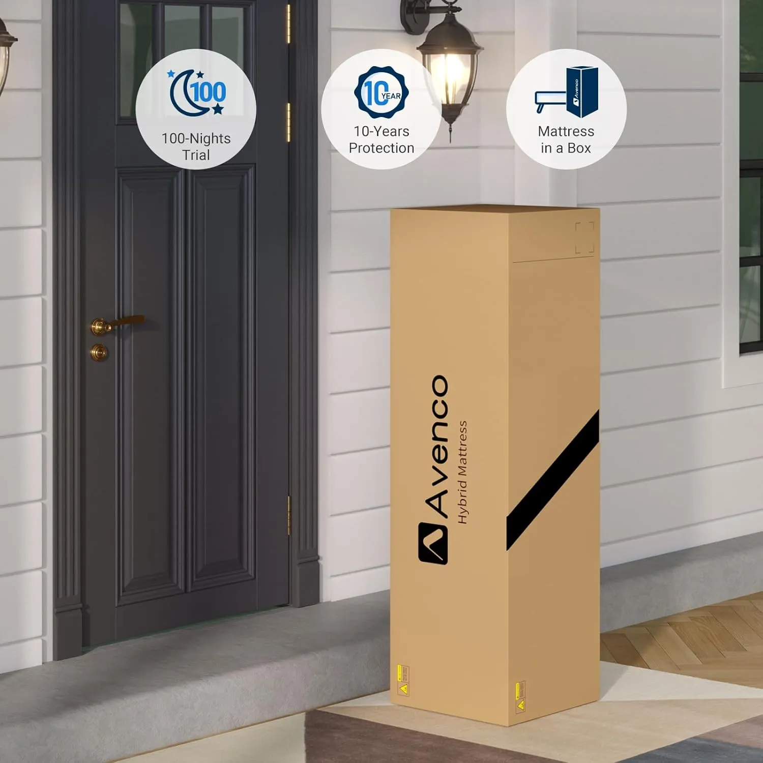 Avenco Queen Size Mattress, 12 Inch Gel Memory Foam Mattress Queen for Fresh Sleep & Pressure Relief, Medium Firm Mattress with Motion Isolation, Mattress in a Box