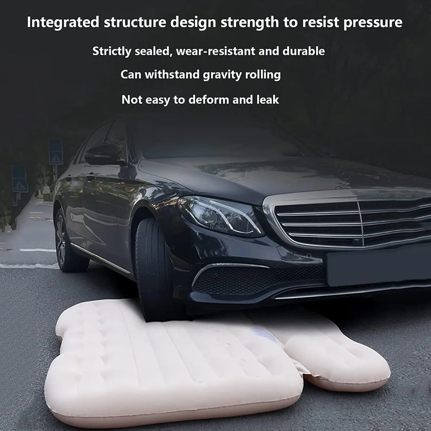 Back Seat Car Air Mattress Compatible with Toyota Tundra, Thickened Double-Sided Flocking Travel Car Sleeping Pad with Car Air Pump 2 Pillows,D