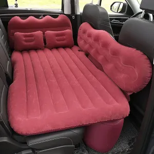 Back Seat Car Air Mattress Compatible with Toyota Tundra, Thickened Double-Sided Flocking Travel Car Sleeping Pad with Car Air Pump 2 Pillows,D
