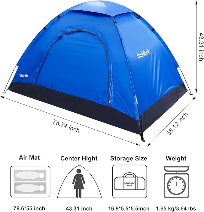 Backpacking Camping Tent Lightweight Portable Waterproof with Carrying Bag for Outdoor Summer Beach