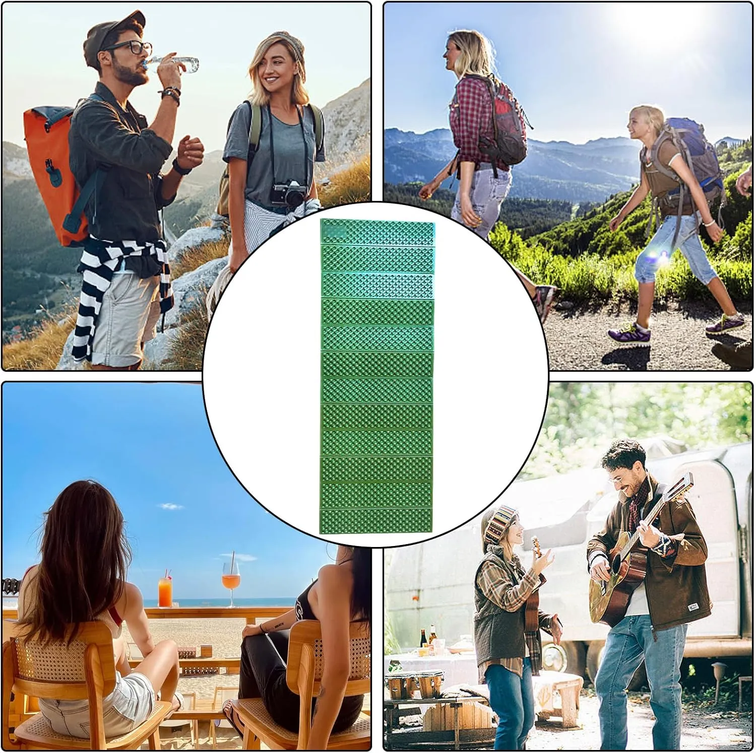 Backpacking Sleeping Pad, Insulated and Waterproof Tent Floor Mat, Sunproof Oudoor Sitting Sleeping Pad, Picnic Mat for Beach Travel, Hiking, Outdoor Family