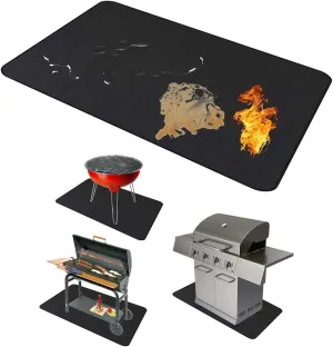BAG WIZARD 65 x 36 Inches Under Grill Mat for Outdoor Grill, Double-Sided Fireproof Grill Pad, Waterproof Oil-Proof Grill Floor Pads, Large Fire Pit Mat