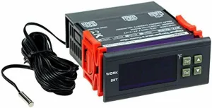 bayite DC 12V Fahrenheit Digital Temperature Controller 10A 1 Relay with NTC 10K Sensor