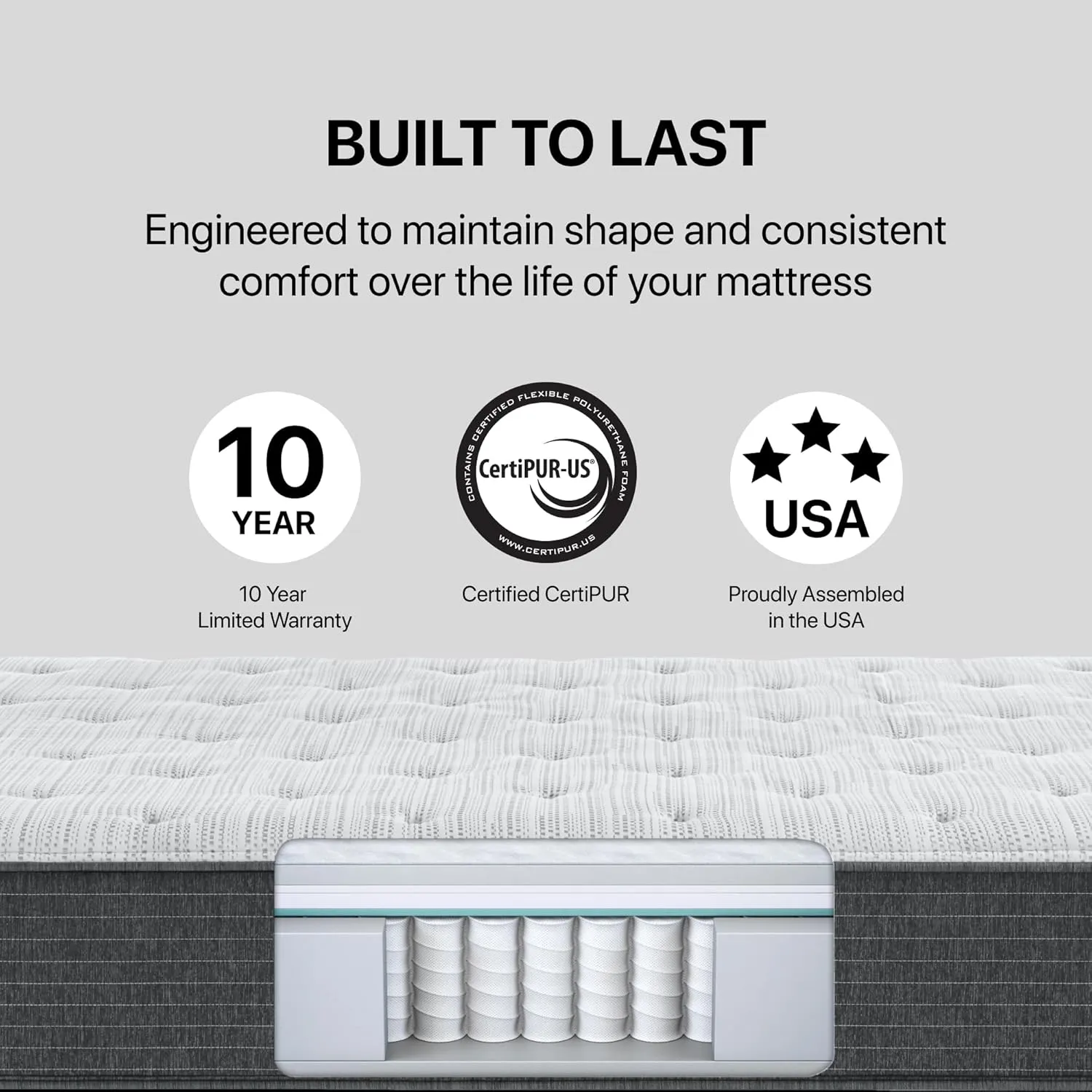 Beautyrest Silver BRS900 12.25” Medium Twin XL Mattress, Cooling Technology, Supportive, CertiPUR-US, 100-Night Sleep Trial, 10-Year Limited Warranty White