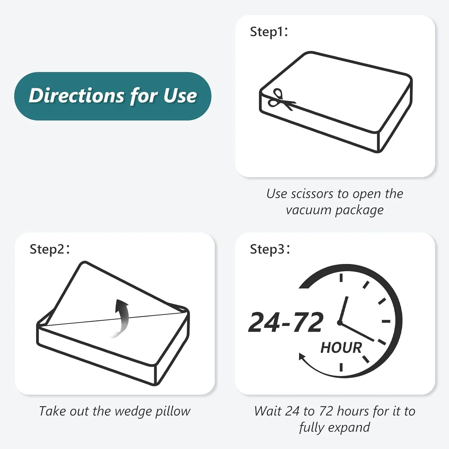 Bed Wedge Pillow for Sleeping 3 PCS - 35D Foam Wedge Pillow Post Surgery for Back Leg Pain Relief - 22.5" Wide Triangle Pillow Wedge for Acid Reflux & Snoring & GERD (White Grey)