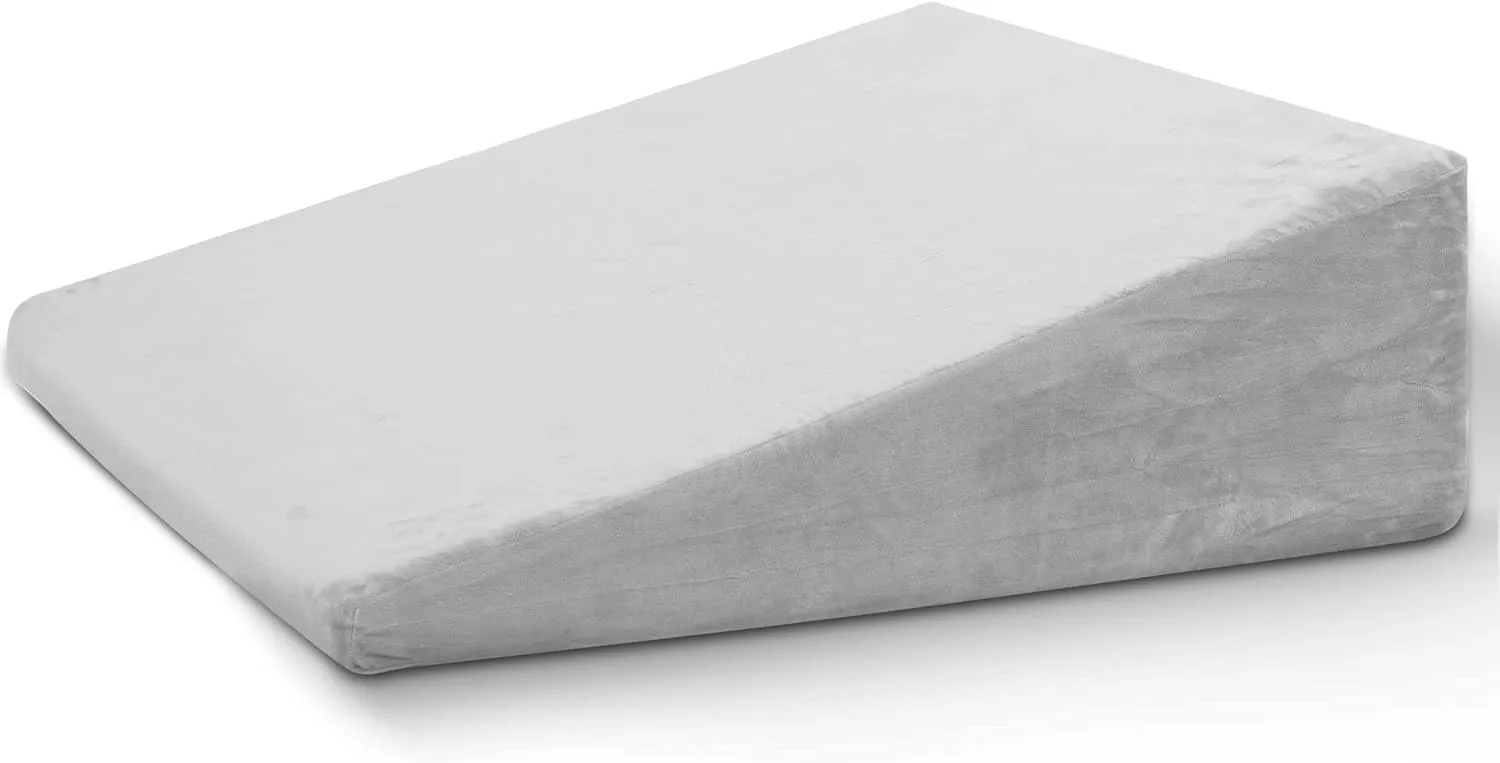 Bed Wedge Pillow for Sleeping, 8 Inch Elevated Support Triangle Pillow for Reading and Rest, Legs and Back Support with Washable Cover