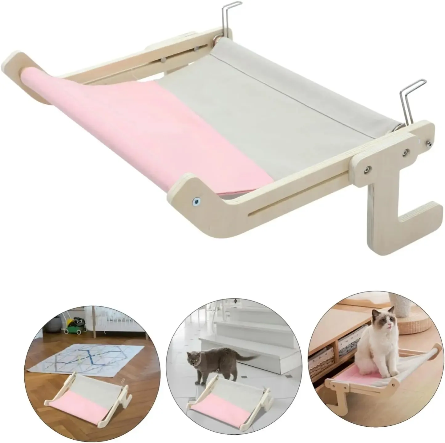 Bedside Hanging Cat Bed | Portable Removable Window Hammock for Cats & Pets