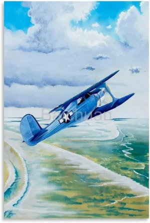 Beechcraft Model 17 Staggerwing Flying Art Poster 2 Canvas Painting Wall Art Poster for Bedroom Living Room Decor 24x36inch(60x90cm) Unframe-style