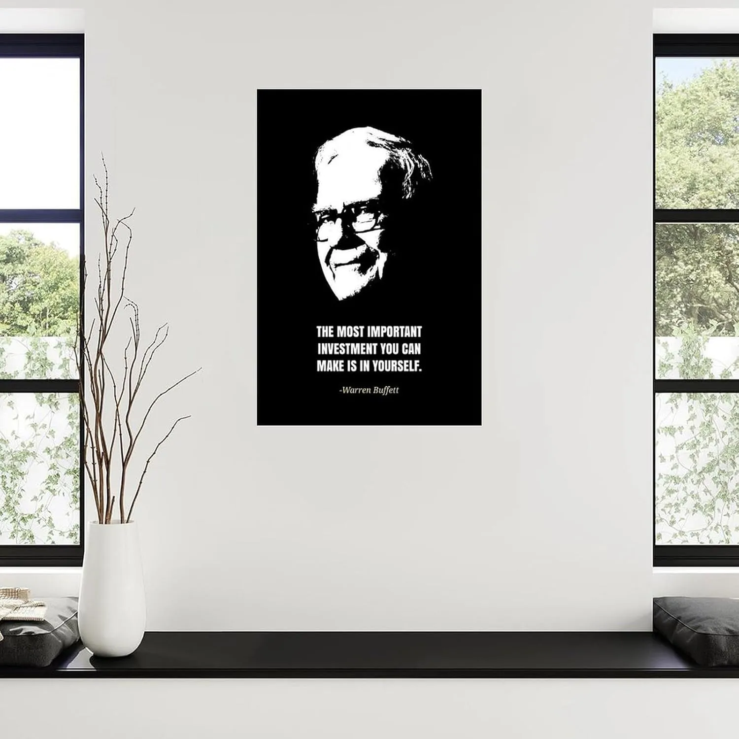 Berkshire Hathaway Chairman Warren Buffett Quotes Poster (1) Canvas Painting Wall Art Poster for Bedroom Living Room Decor 24x36inch(60x90cm) Unframe-style