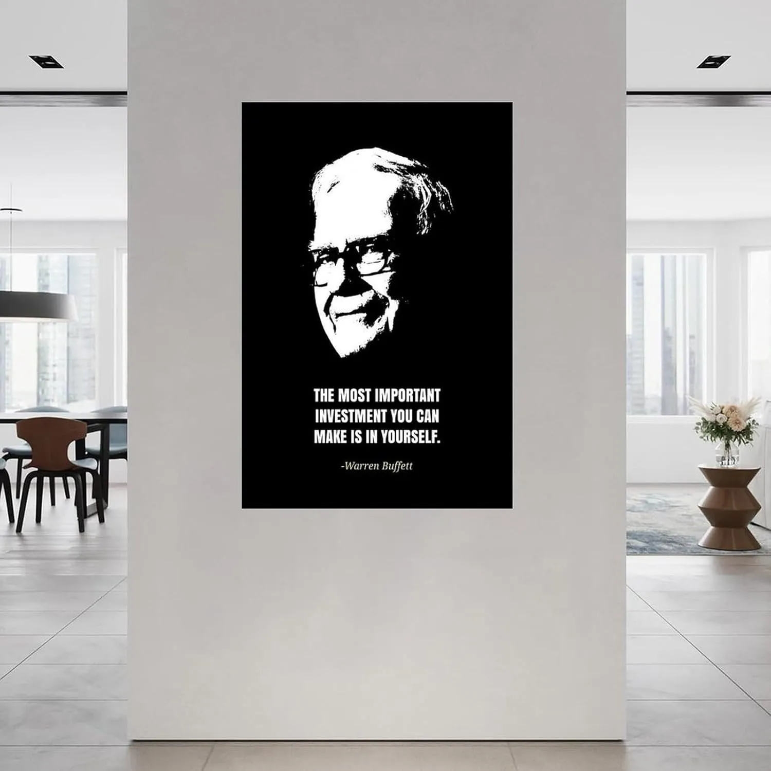 Berkshire Hathaway Chairman Warren Buffett Quotes Poster (1) Canvas Painting Wall Art Poster for Bedroom Living Room Decor 24x36inch(60x90cm) Unframe-style