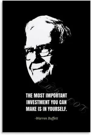 Berkshire Hathaway Chairman Warren Buffett Quotes Poster (1) Canvas Painting Wall Art Poster for Bedroom Living Room Decor 24x36inch(60x90cm) Unframe-style