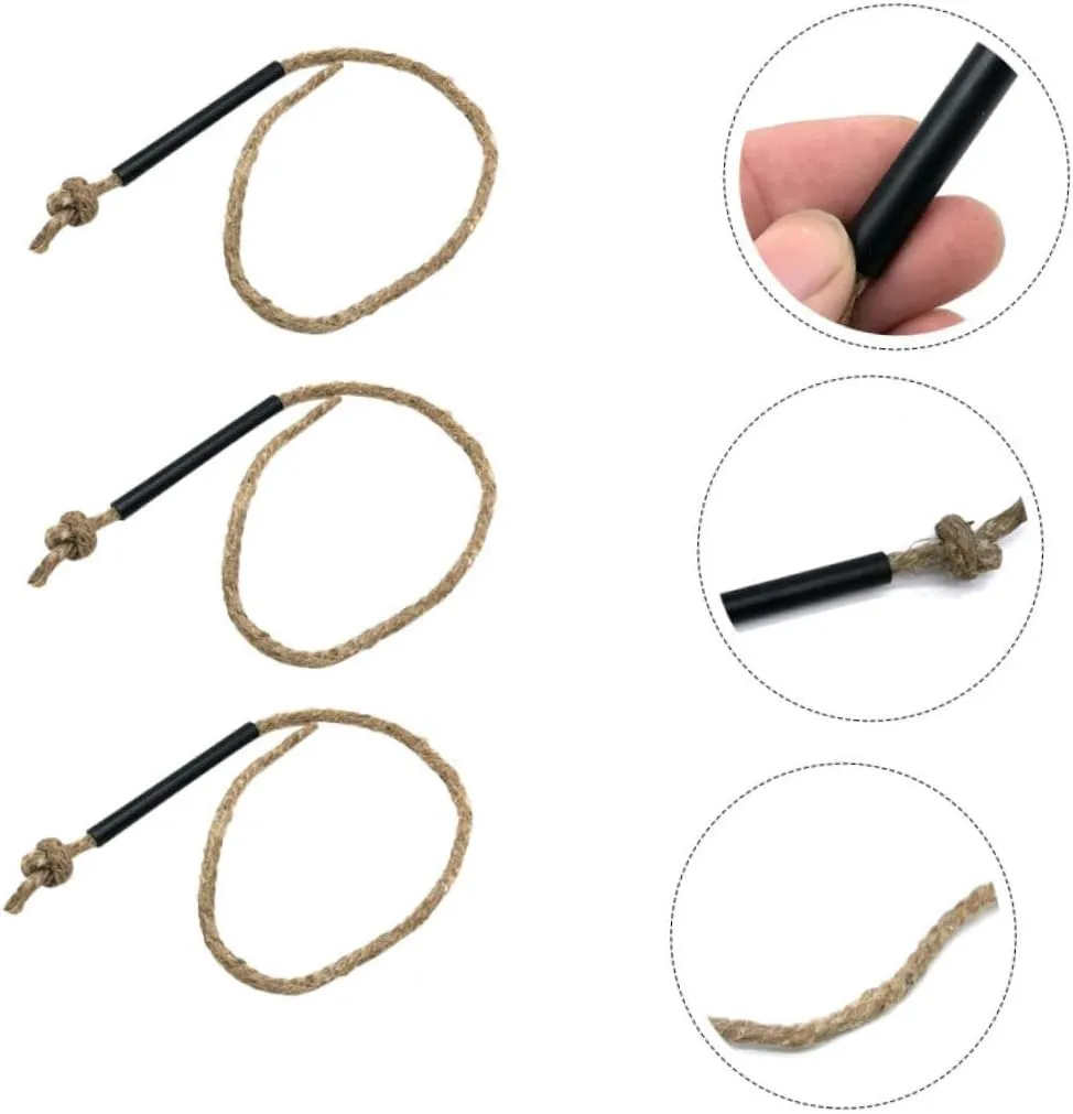 BESPORTBLE Kindling Wax Rope Camping Fire Rope Ferrocerium Waterproof Survival Cord Fire Starter Survival Waxed