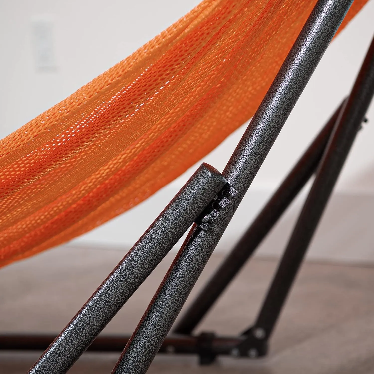 Best Home Fashion Hammock for 2 Persons with Collapsible Steel Stand 600 lbs Capacity- Portable Carrying Case, Adjustable, Perfect for Camping Beach Patio, EZ Daze Foldable Hammock with Stand- Orange