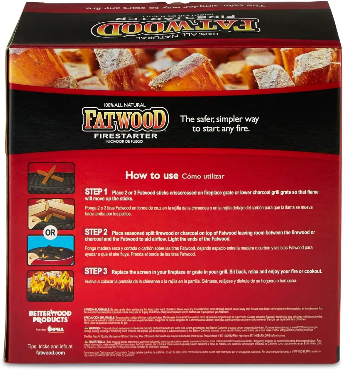 Betterwood 10lb Fatwood Natural Pine Firestarter (2 Pack) for Campfire, BBQ, or Pellet Stove; Non-Toxic and Water Resistant