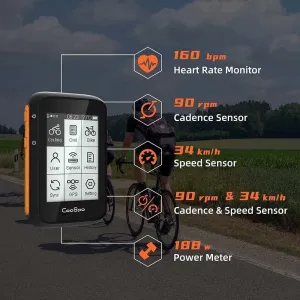 Bicycle Odometer, Outdoor Multifunctional 2.6 Inch LCD Display IP67 Waterproof Wireless GPS Bicycle Computer Speedometer