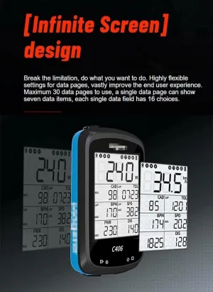 Bicycle Odometer, Outdoor Multifunctional Bicycle GPS Code Meter, IPX6 Waterproof 2.5" Cycling Mileage Computer(Red)