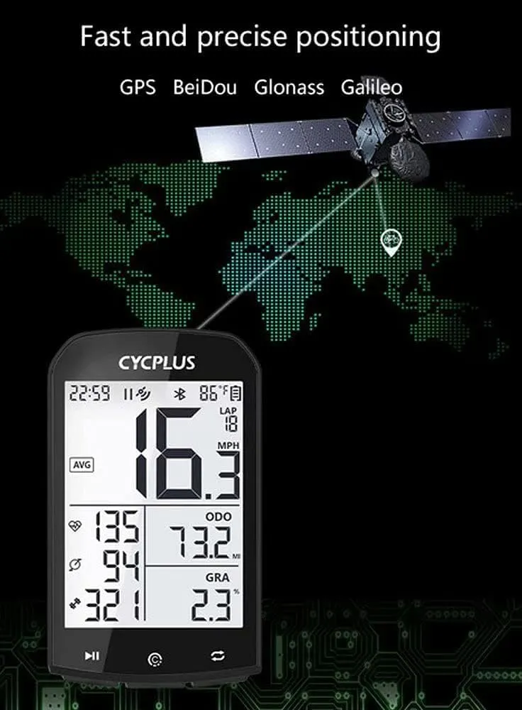 Bicycle Speedometer, Multifunction ANT  Wireless GPS Waterproof Bicycle Computer Odometer with 2.9" LCD Display