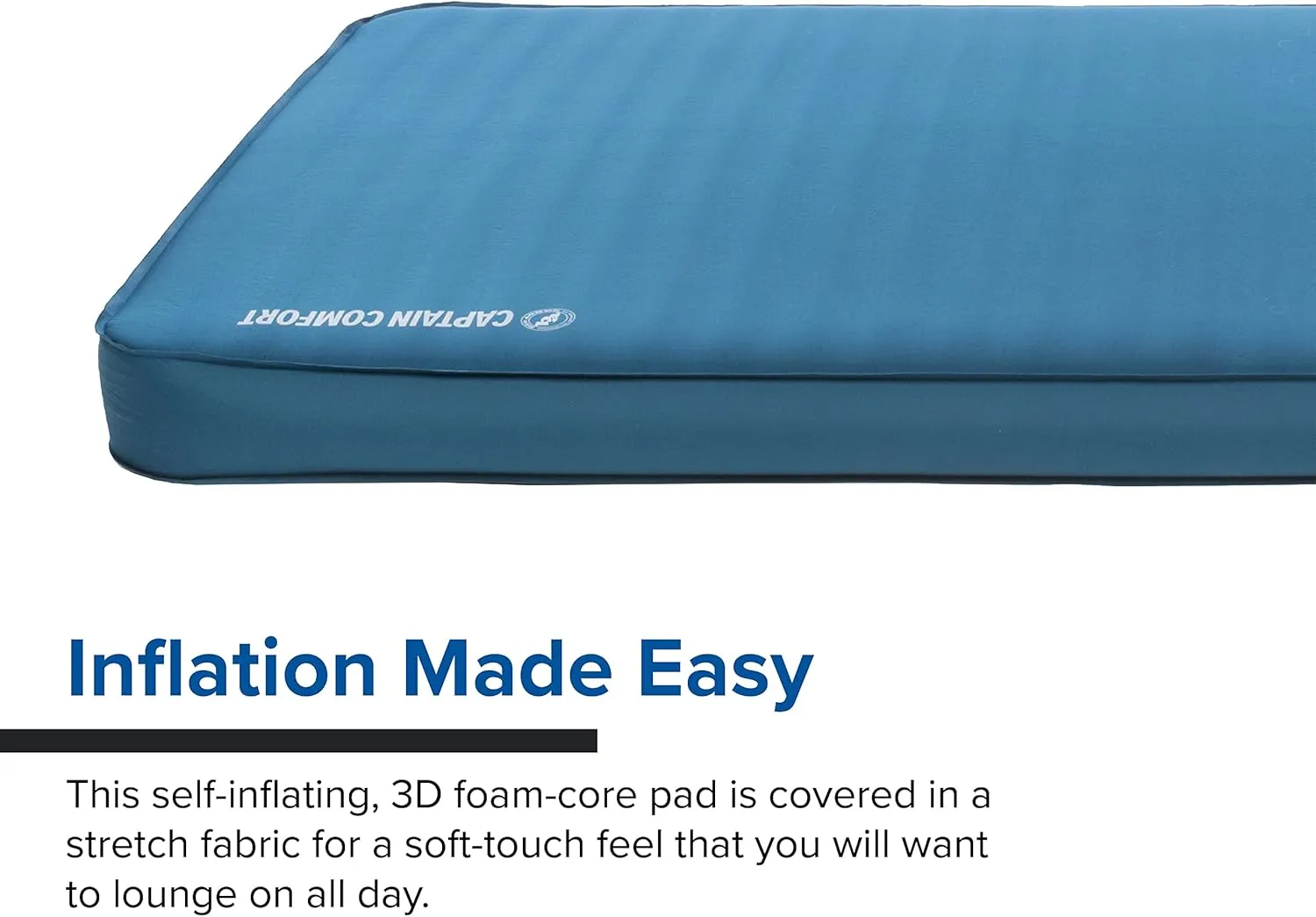 Big Agnes Captain Comfort Deluxe Camp | Supremely Comfortable, All-Weather, Self-Inflating Sleeping Pad