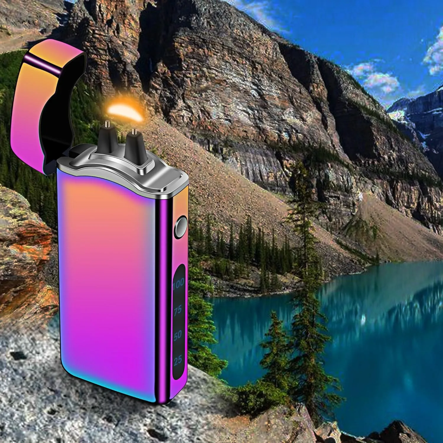 Big Arc Lighter Magical “Flame” USB Rechargeable Plasma Electric Cool Lighter (Colorful)