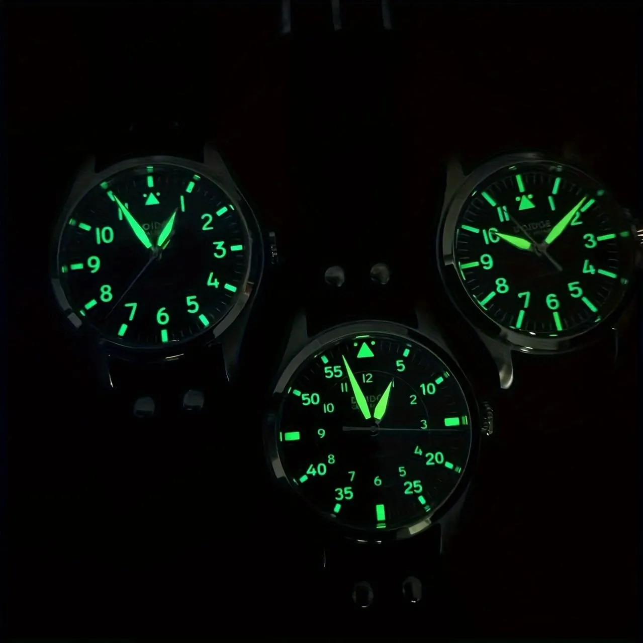 Big Pilot Watch Japan NH35 Automatic Movement Aviator Mechanical Men's Wristwatch Sapphire Glass Stainless Steel Case Genuine Leather Strap Luminous Waterproof Watches