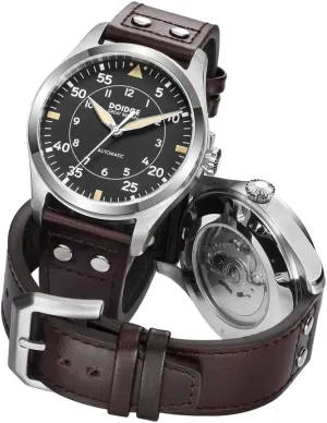Big Pilot Watch Japan NH35 Automatic Movement Aviator Mechanical Men's Wristwatch Sapphire Glass Stainless Steel Case Genuine Leather Strap Luminous Waterproof Watches