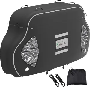 Bike Cover for Transport on Rack - Bike Cover for 2 Bikes on Rear Bike Rack, 600D Oxford Bicycle Cover Waterproof Outdoor Storage or Transportation for RV/ SUVS, with 2 Bungee Cords (XL)