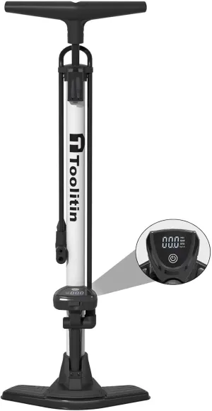 Bike Pump with Gauge,High Pressure,Floor Bicycle Pump Compatible with Presta and Schrader Valve,Bike Tire Pump for Road Bike,MTB,Hybrid,Balls…