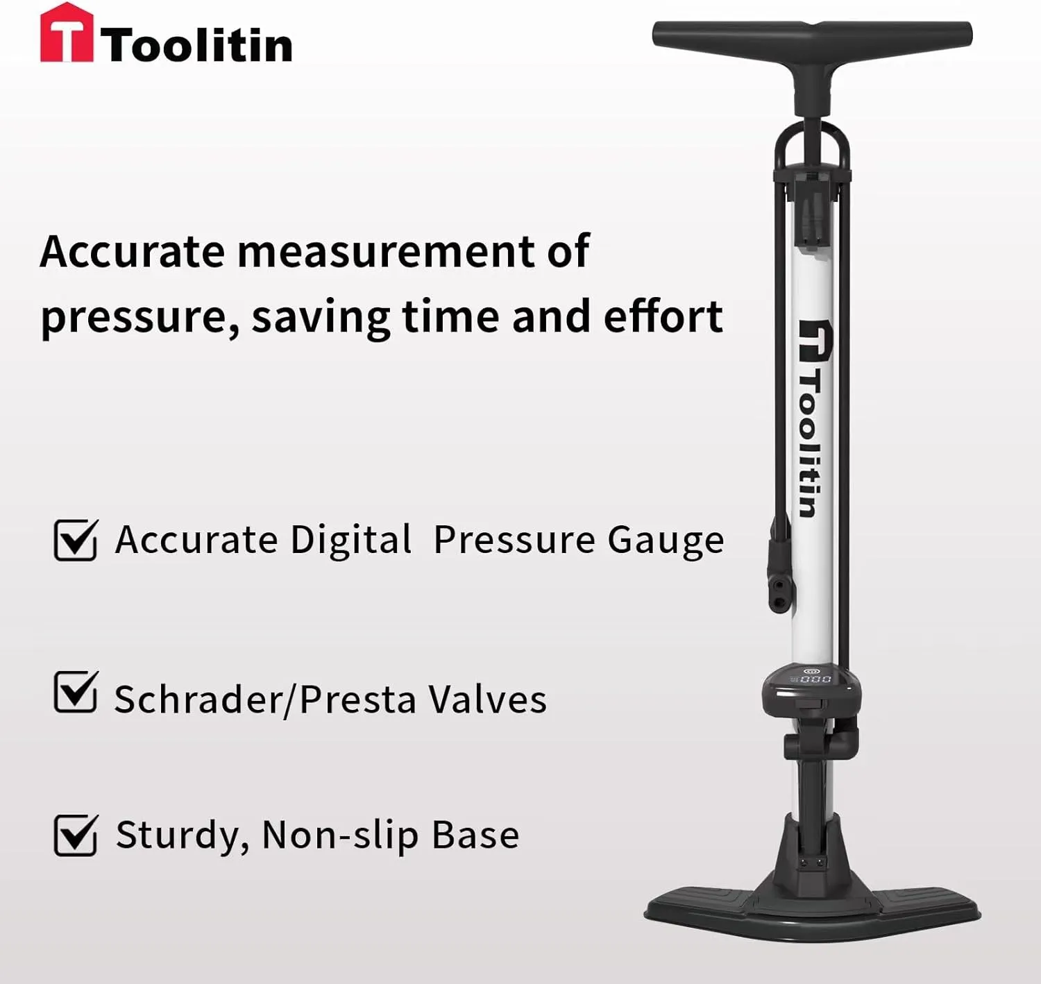 Bike Pump with Gauge,High Pressure,Floor Bicycle Pump Compatible with Presta and Schrader Valve,Bike Tire Pump for Road Bike,MTB,Hybrid,Balls…