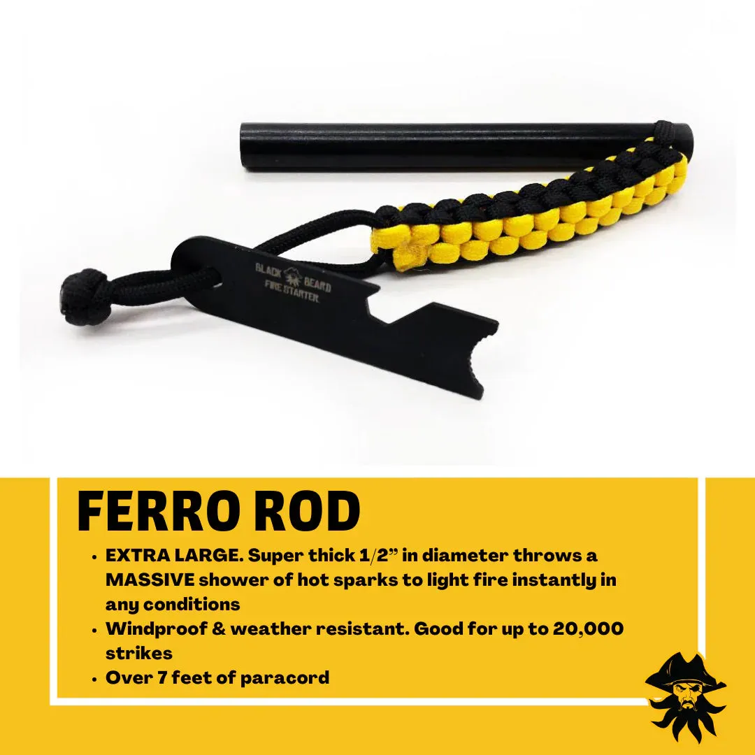 Black Beard Ferro Rod – Ultimate Survival Fire Starter