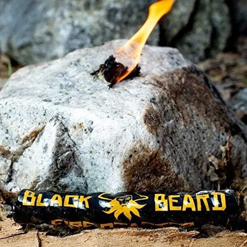 Black Beard Fire Starter Rope (5 Pack) | 100% Weatherproof Fire Starter for Campfires | Can Light 50  Fires with Over 4.5 Hour Burn Time | Infinite Shelf Life for Emergency Survival Kits | Made in USA
