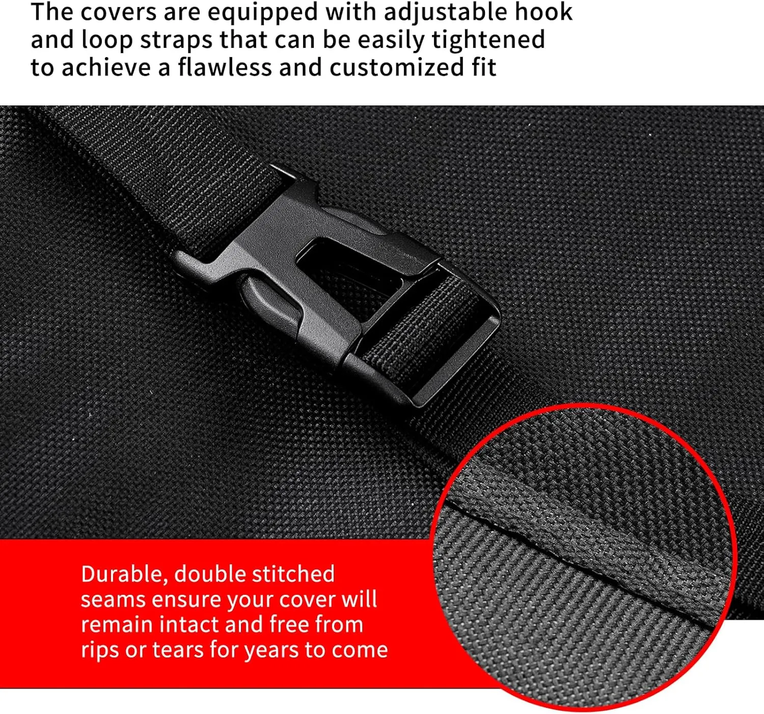 Black Grill Cover,Heavy Duty BBQ Grill Cover for Outdoor Grill, 58 Inch – Waterproof, Rip-Proof, UV & Fade Resistant with Adjustable Straps Gas Weber, Genesis, Charbroiland More Grills (600D-58)