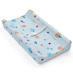 Blissful Diary Baby Changing Pad with Waterproof Lining Foam, Includes a Soft & Washable Cover, Contoured Changing Table Pads for Dresser Top with Non-Slip Bottom, 32”×16” (Blue, Rectangular)