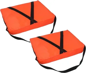 Boat Throwable Flotation Device, 18x14in Red Throwable Flotation Cushions, High Buoyancy Boat Throw Cushion with Strap, Waterproof Boat Cushion for Boating, Swimming, Rescue Boats (2Pcs_Orange)