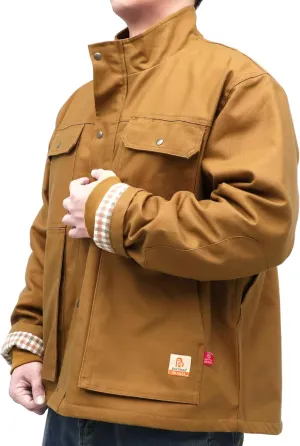 BOCOMAL FR Jackets Insulated Coat CAT4 Fire Resistant Duck Canvas Winter Outwear Light Water Repellent and Oil Resistant