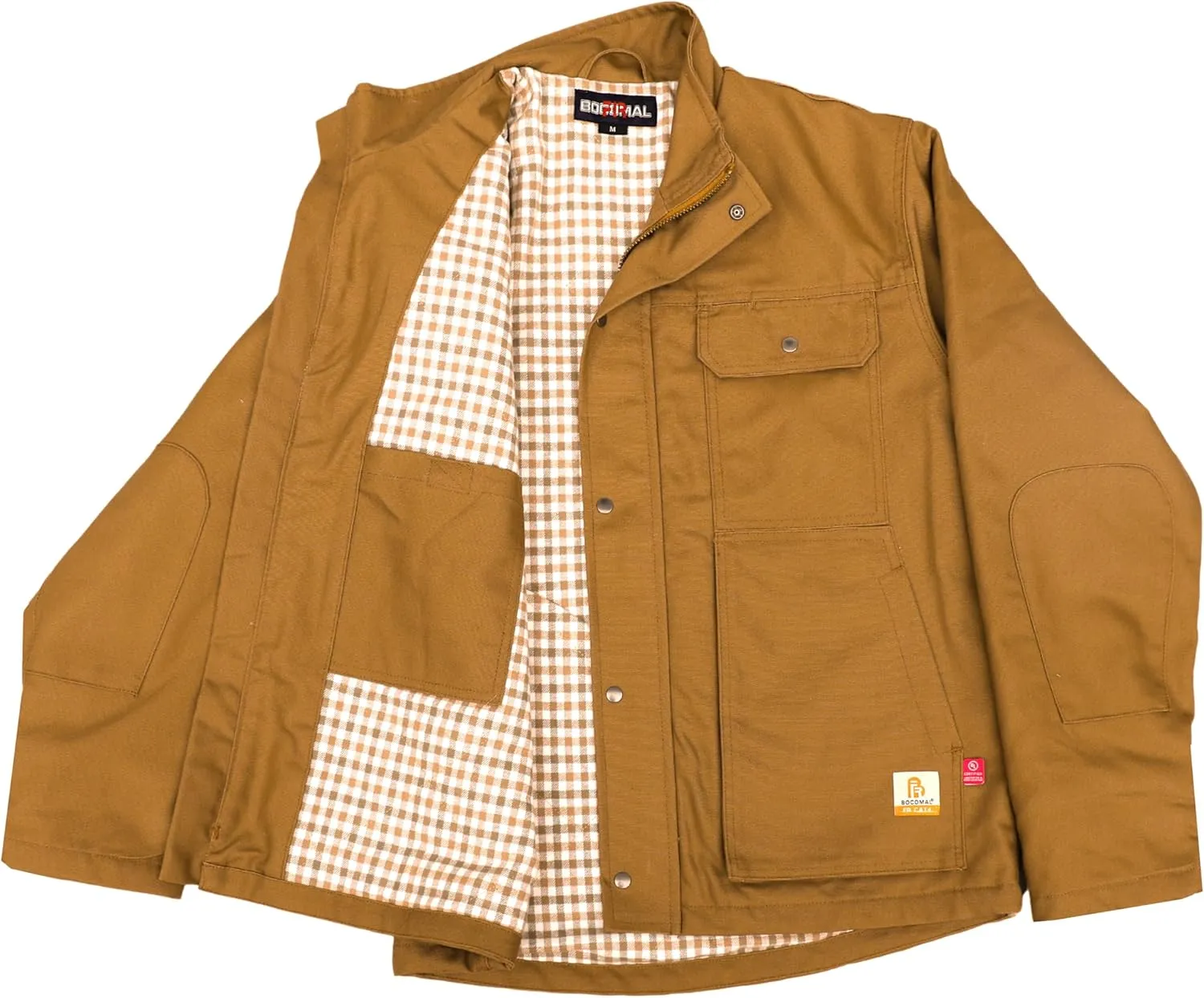 BOCOMAL FR Jackets Insulated Coat CAT4 Fire Resistant Duck Canvas Winter Outwear Light Water Repellent and Oil Resistant